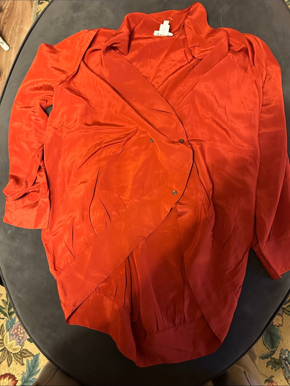 Women's Red Draped Satin Shorts - Brand Unspecified